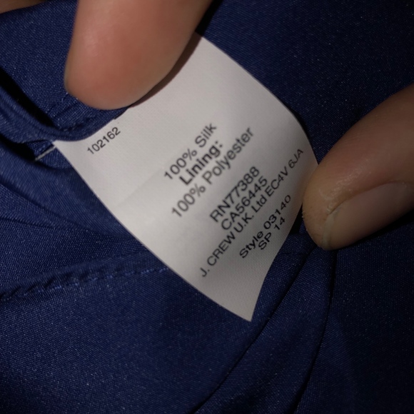 J CREW silk strapless zip back blue maxi dress - Picture 4 of 8